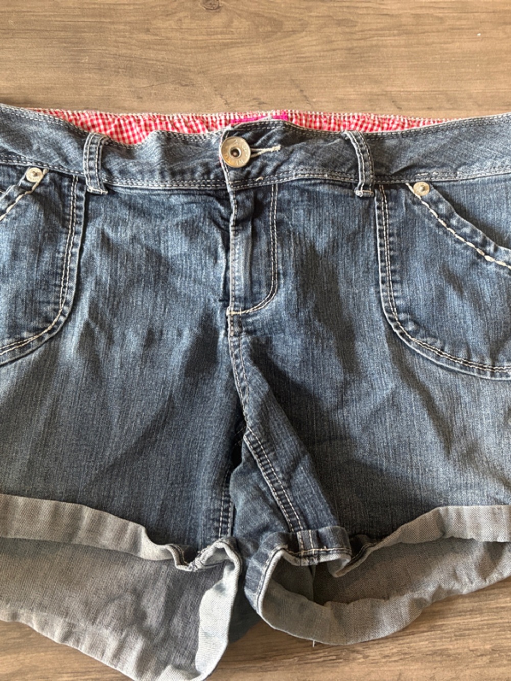 Vintage torrid Dark Blue Rolled-Hem Denim Shorts